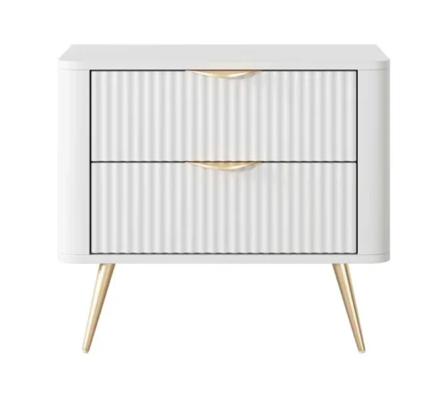 Lante naktinis staliukas ant aukštų kojelių, baltas