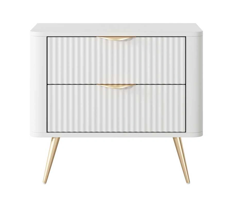 Lante naktinis staliukas ant aukštų kojelių, baltas