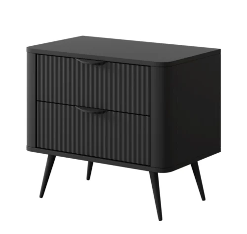 Lante naktinis staliukas ant aukštų kojelių, juodas