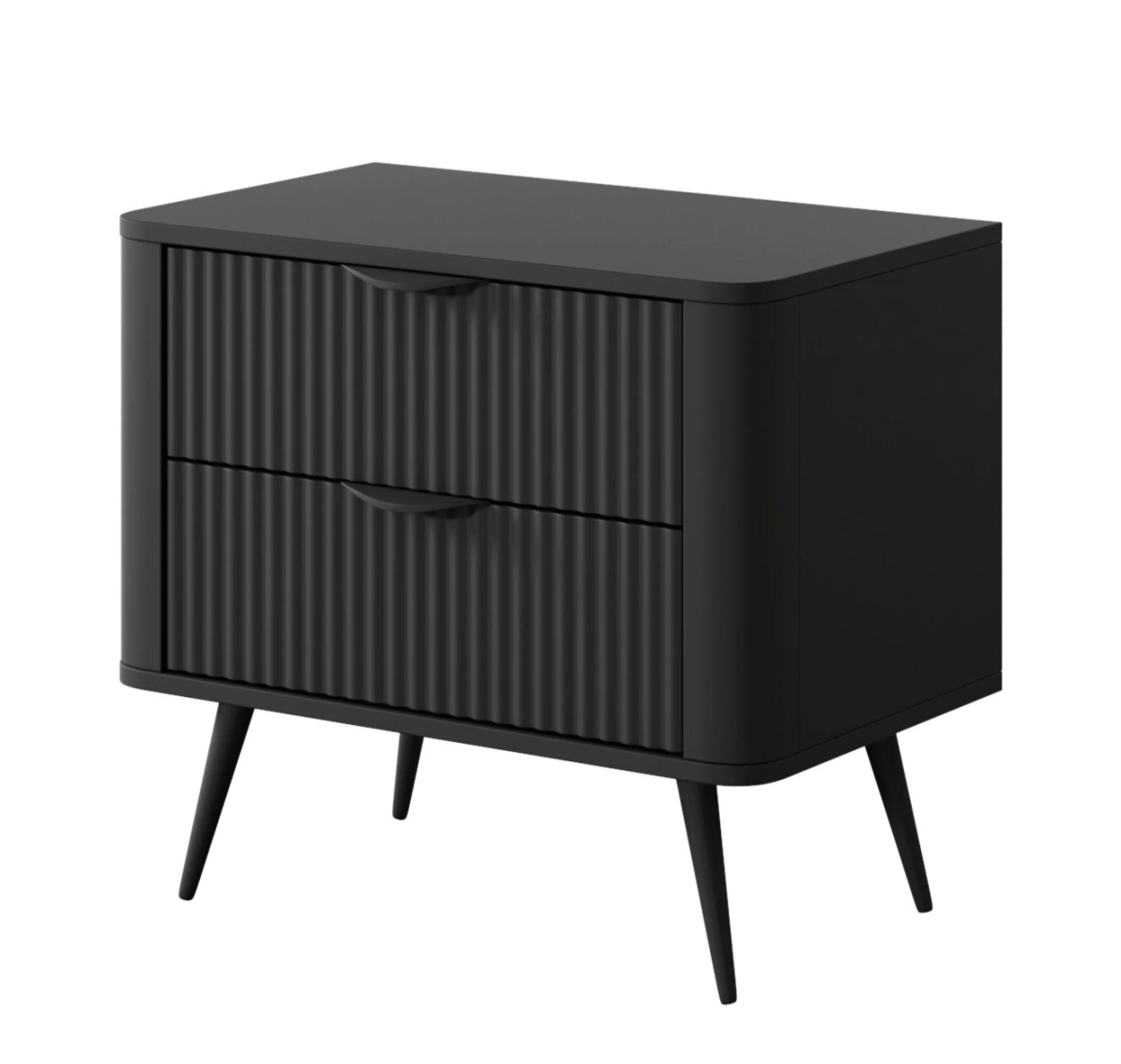 Lante naktinis staliukas ant aukštų kojelių, juodas