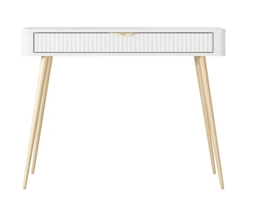 Lante tualetinis staliukas ant aukštų kojelių, baltas