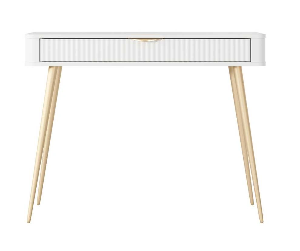 Lante tualetinis staliukas ant aukštų kojelių, baltas