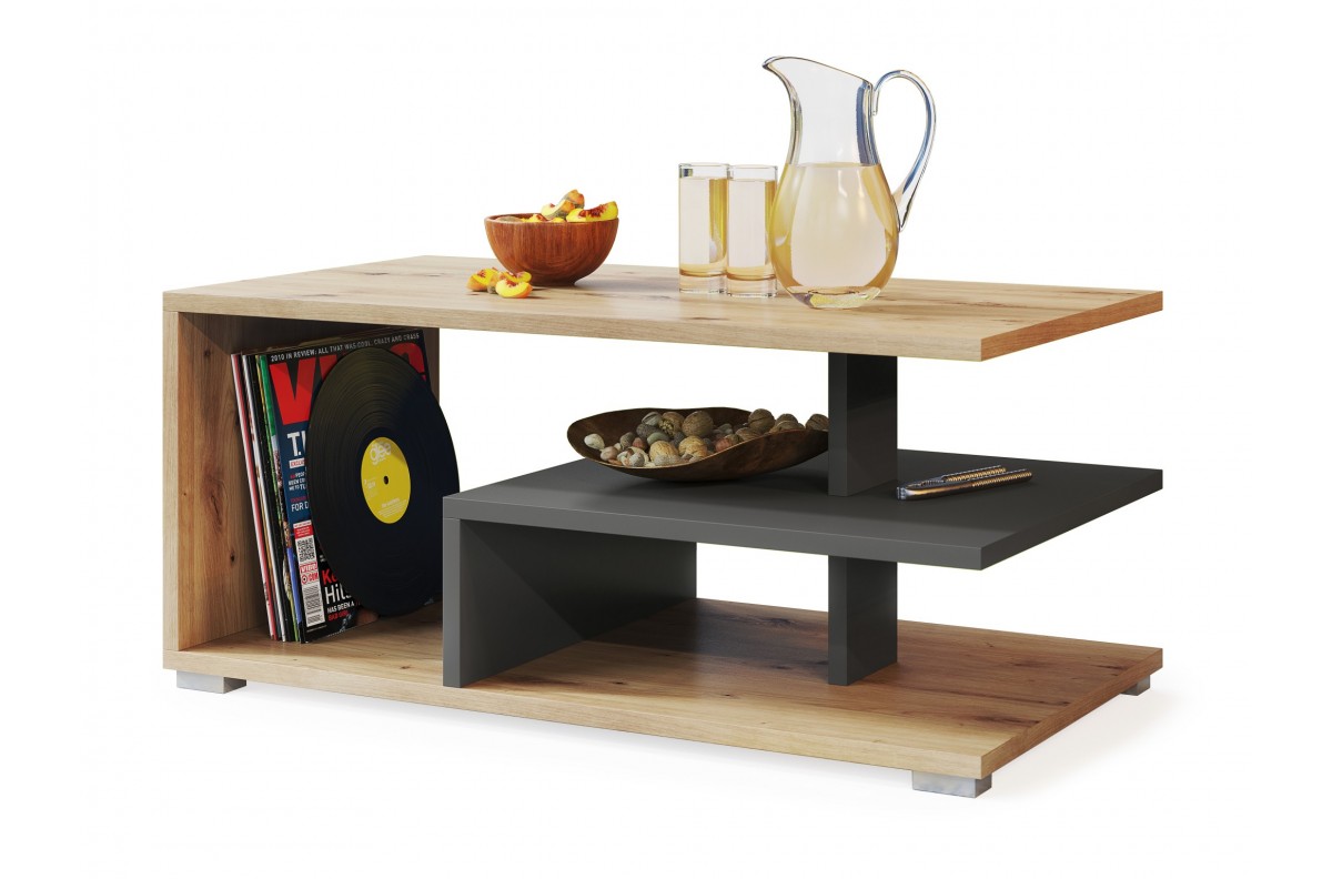 LINK Artisan Oak/Anthracite - MODERNUS KAVOS STALIUKAS SU LENTYNA