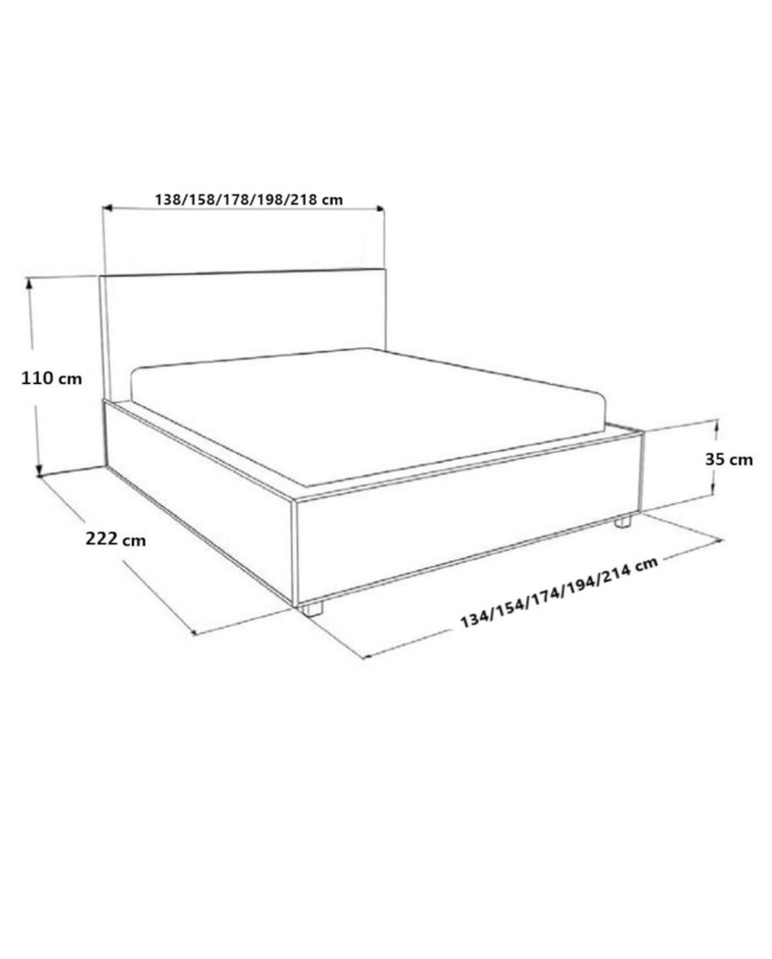„Capri“ minkštos lovos 200x200, su pakėlimo mechanizmu, rėmu, konteineriu - Paveikslėlis 7