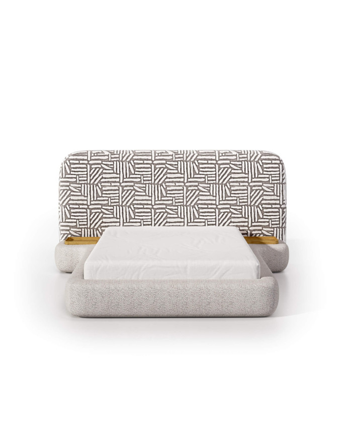 „Genesis“ minkštos lovos 140x200 cm, mediniai aksesuarai