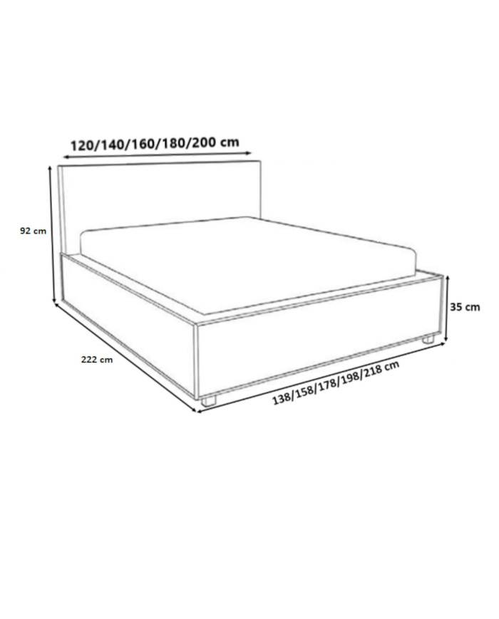 Marina minkštos lovos 180x200, pakėlimo svirtis, rėmas, konteineris, Thiago — изображение 7