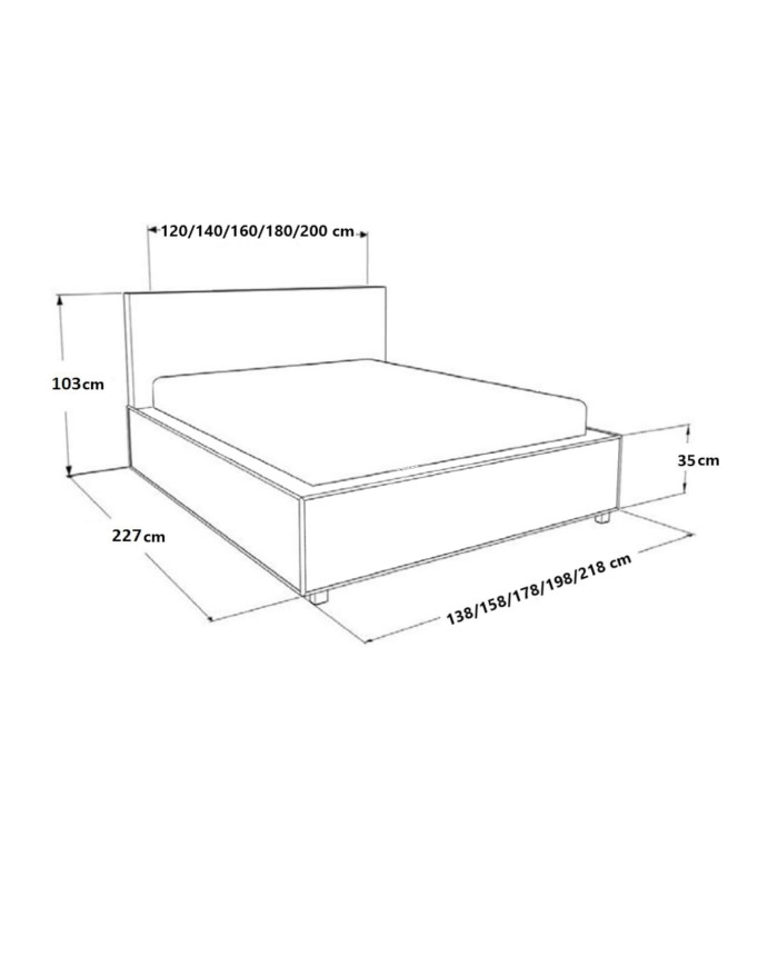 Minkštos lovos Milano 200x200, keltuvas, rėmas, konteineris — изображение 6