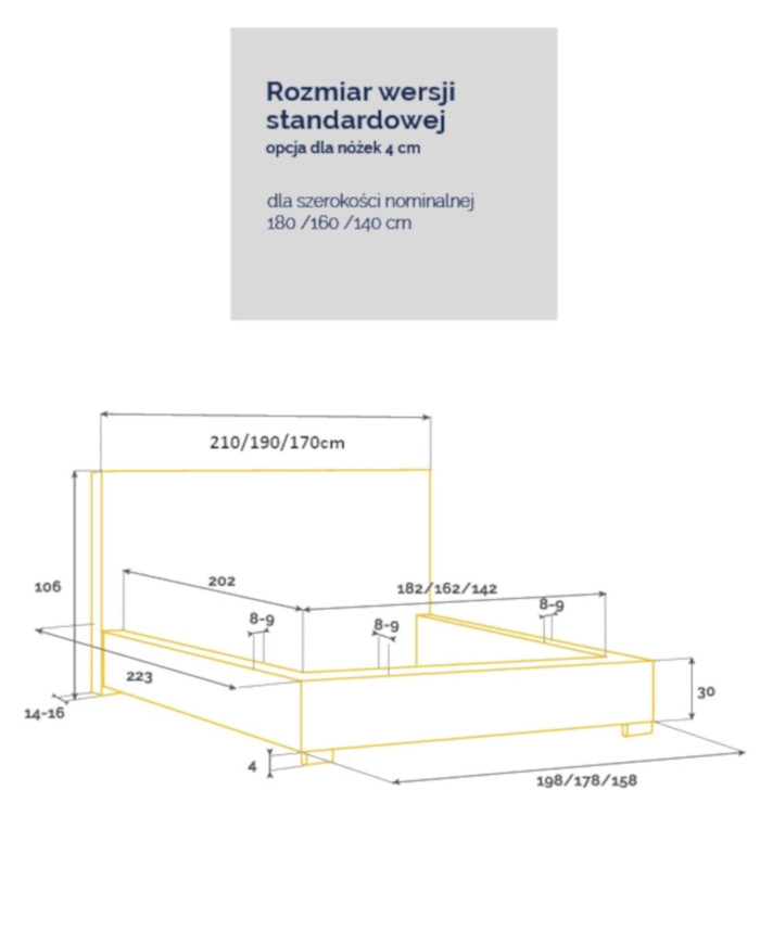 Standartinės minkštos lovos „Parma“ 180x200 cm - Paveikslėlis 6