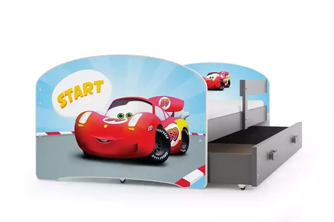 VAIKIŠKA LOVA, PIRMO AUKŠTO TARPAI, GRAFITO RĖMAS, AUTOMOBILIO LIPDUKAS, GRAFITO STALČIUS, 80 X 160 KOMPLEKTAS - Paveikslėlis 5