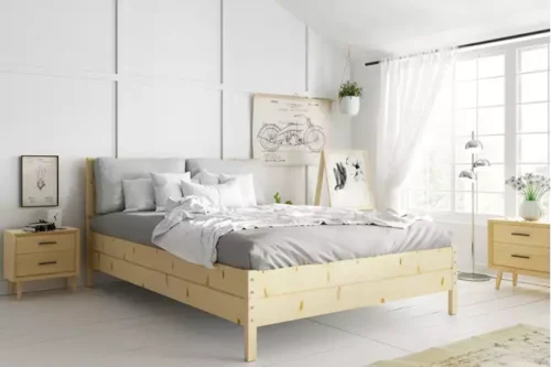 Medinė lova 160×200 – Kontinentinė pušis su pakėlimo rėmu