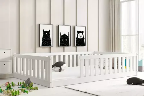 Bella Sima viengulė vaikiška lova 120×200 su čiužiniu, balta