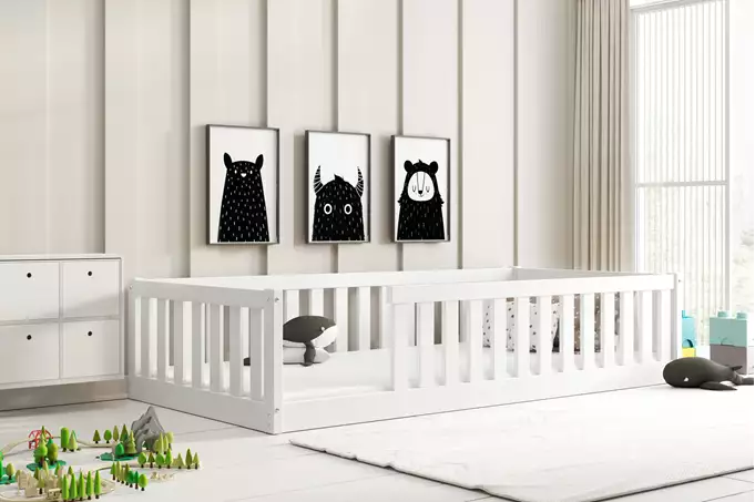 Bella Sima viengulė vaikiška lova 90x190, balta