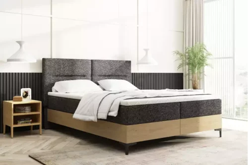 Kontinentinė lova 140×200 su daiktadėže ir imperatoriškojo ąžuolo čiužiniais