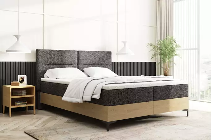 Kontinentinė lova 160x200 su daiktadėže ir imperatoriškojo ąžuolo čiužiniais