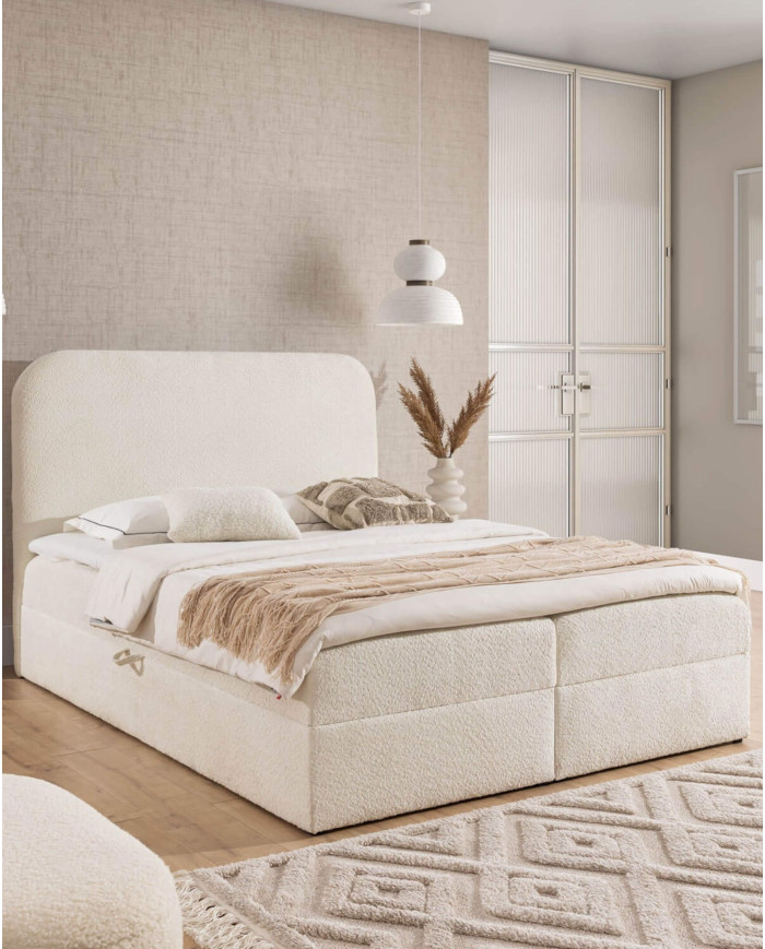 Alba kontinentinė lova 160x200, apmušta, čiužiniai, čiužinys su užtiesalu, konteineris - Paveikslėlis 3