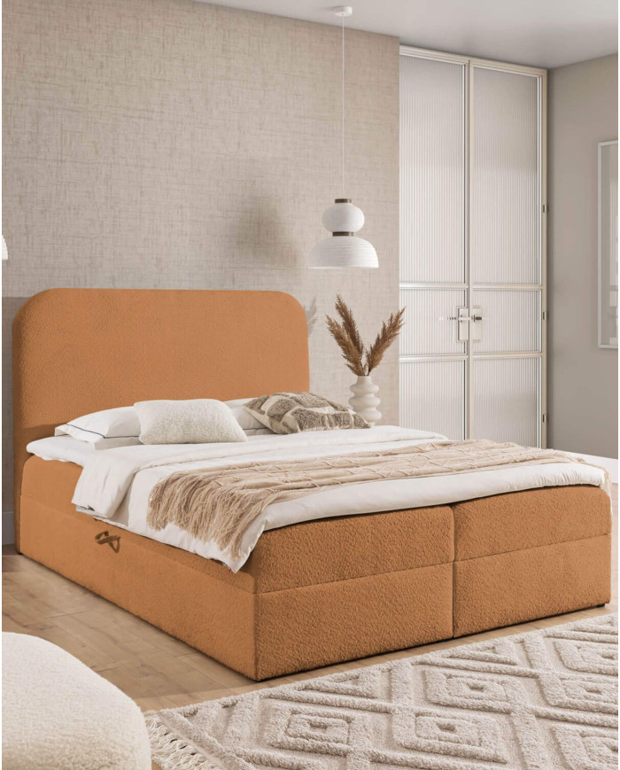 Alba kontinentinė lova 160x200, apmušta, čiužiniai, čiužinys su užtiesalu, konteineris - Paveikslėlis 7