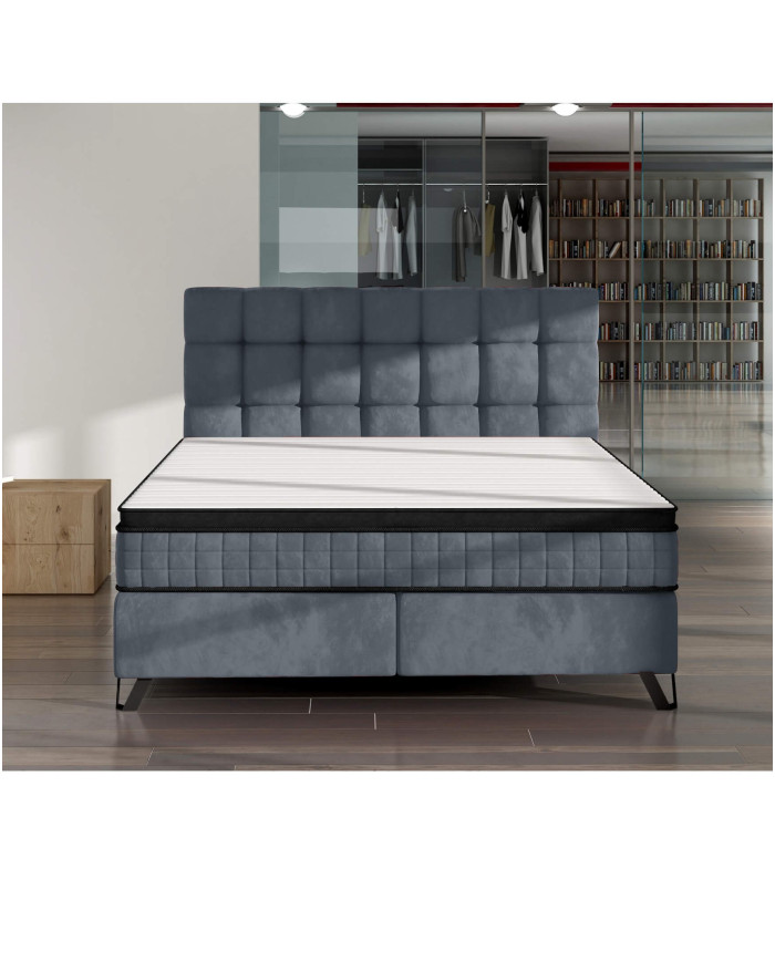 Aleksandro kontinentinė lova, 160x200 cm, apmušta, su daugiakišenėmis ir kišeniniu čiužiniu - Paveikslėlis 2