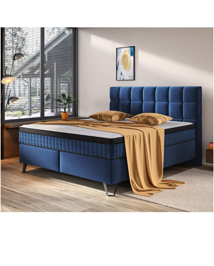 Aleksandro kontinentinė lova, 160x200 cm, apmušta, su daugiakišenėmis ir kišeniniu čiužiniu - Paveikslėlis 4