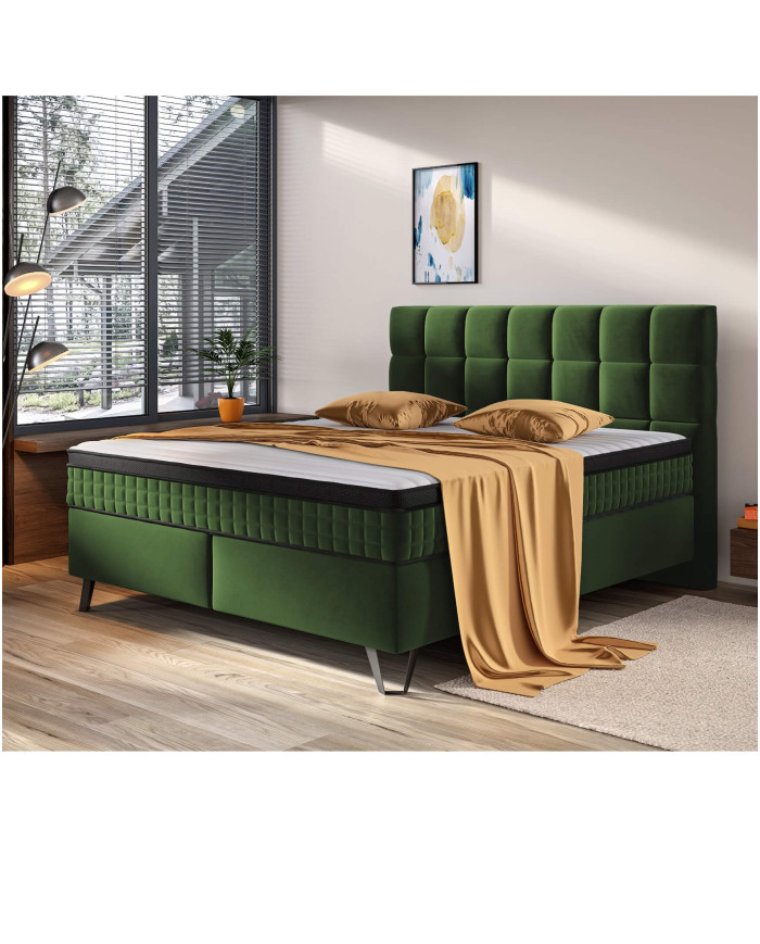 Aleksandro kontinentinė lova, 160x200 cm, apmušta, su daugiakišenėmis ir kišeniniu čiužiniu - Paveikslėlis 5