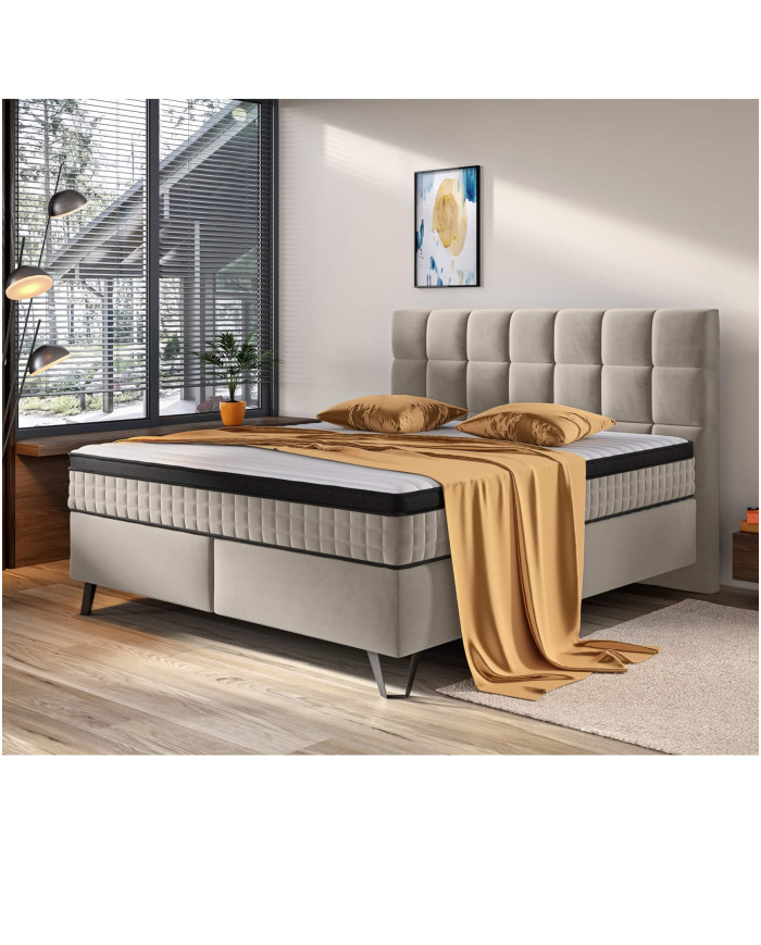 Aleksandro kontinentinė lova, 180x200 cm, apmušta, su daugiakišenėmis ir kišeniniu čiužiniu Gr1 - Paveikslėlis 3