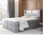 Aspen kontinentinė lova 160x200, apmušta, čiužinys, čiužinuko užtiesalas, konteineris