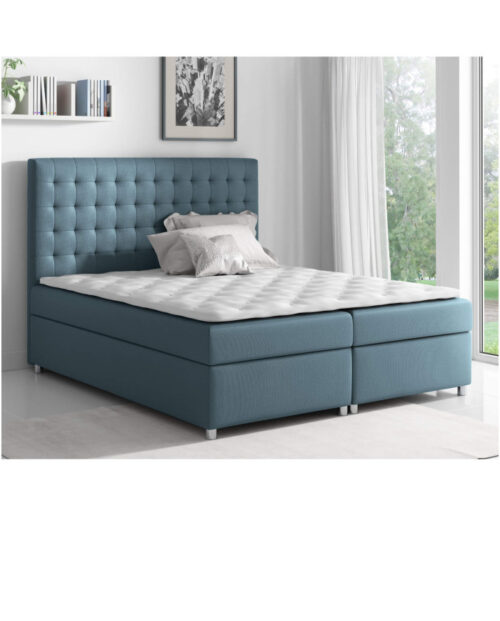 Asti kontinentinė lova 180×200, apmušta, čiužinys, čiužinuko užtiesalas, konteineris