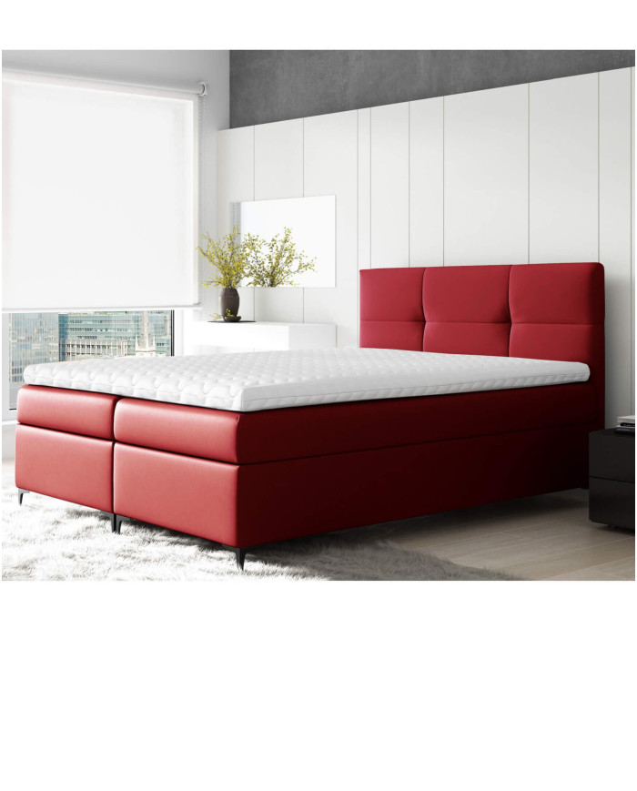 Bari kontinentinė lova 120x200, apmušta, čiužinys, čiužinuko užtiesalas, konteineris - Paveikslėlis 2