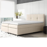 Bari kontinentinė lova 140x200, apmušta, čiužinys, čiužinuko užtiesalas, konteineris