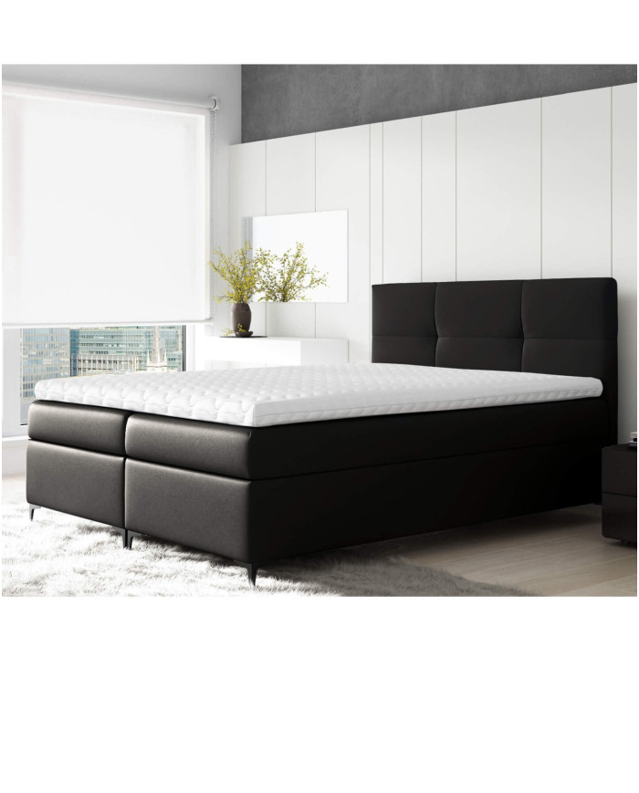 Bari kontinentinė lova 160x200, apmušta, čiužinys, čiužinuko užtiesalas, konteineris - Paveikslėlis 3