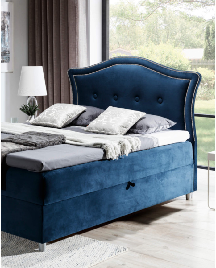 Bedran kontinentinė lova 200x200, apmušta, čiužinys, čiužinuko užtiesalas, konteineris - Paveikslėlis 4