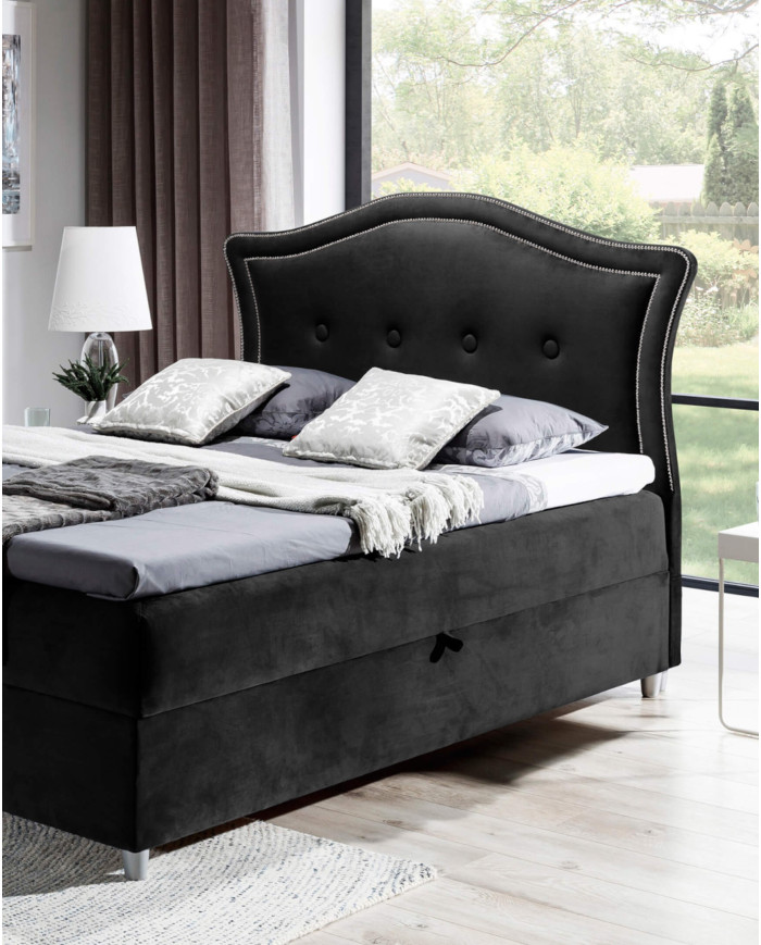 Bedran kontinentinė lova 200x200, apmušta, čiužinys, čiužinuko užtiesalas, konteineris - Paveikslėlis 5