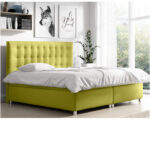 Bella kontinentinė lova 140x200, apmušta, čiužinys, čiužinuko užtiesalas, konteineris