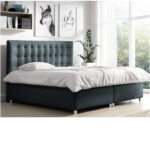 Bella kontinentinė lova 160x200, apmušta, čiužinys, čiužinuko užtiesalas, konteineris