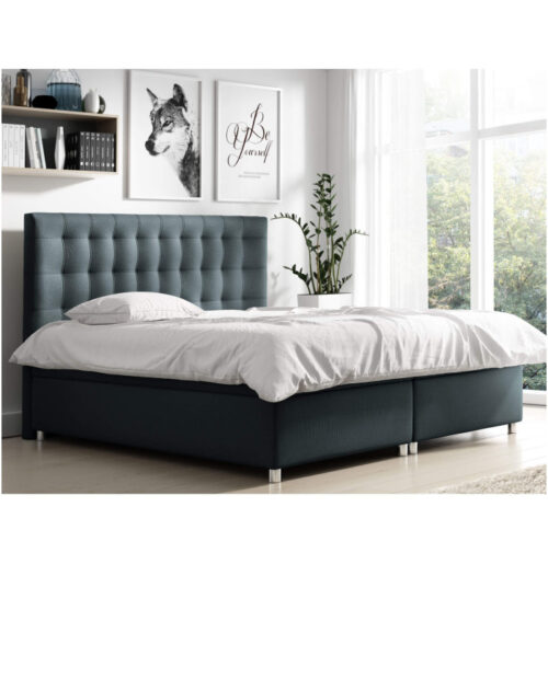 Bella kontinentinė lova 160×200, apmušta, čiužinys, čiužinuko užtiesalas, konteineris