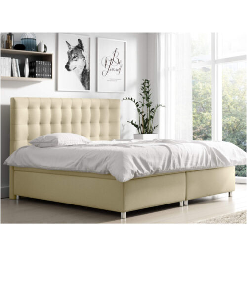 Bella kontinentinė lova 180×200, apmušta, čiužinys, čiužinuko užtiesalas, konteineris