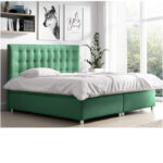 Bella kontinentinė lova 200x200, apmušta, čiužinys, čiužinuko užtiesalas, konteineris