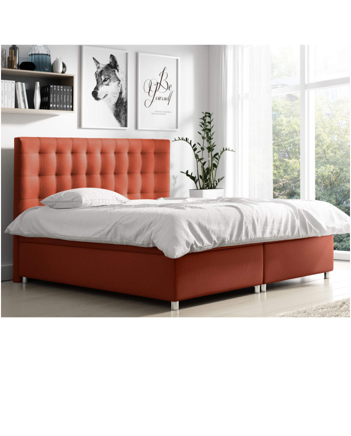 Bella kontinentinė lova 200x200, apmušta, čiužinys, čiužinuko užtiesalas, konteineris - Paveikslėlis 4