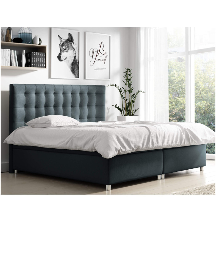 Bella kontinentinė lova 200x200, apmušta, čiužinys, čiužinuko užtiesalas, konteineris - Paveikslėlis 5