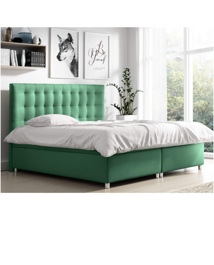 Bella kontinentinė lova 200x200, apmušta, čiužinys, čiužinuko užtiesalas, konteineris