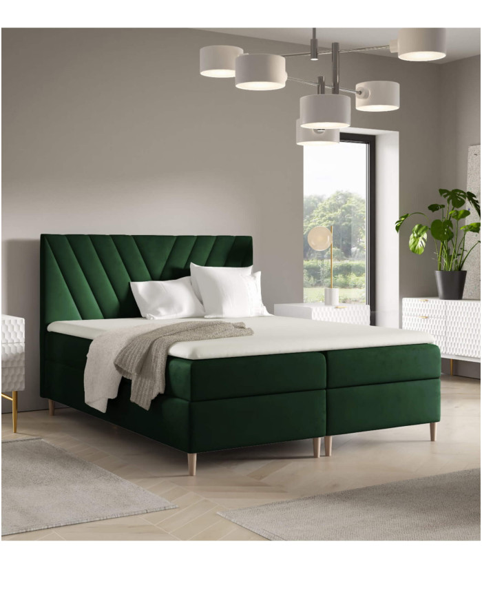 Beno kontinentinė lova 160x200, apmušta, čiužiniai, čiužinys antčiužiniui, konteineris - Paveikslėlis 3