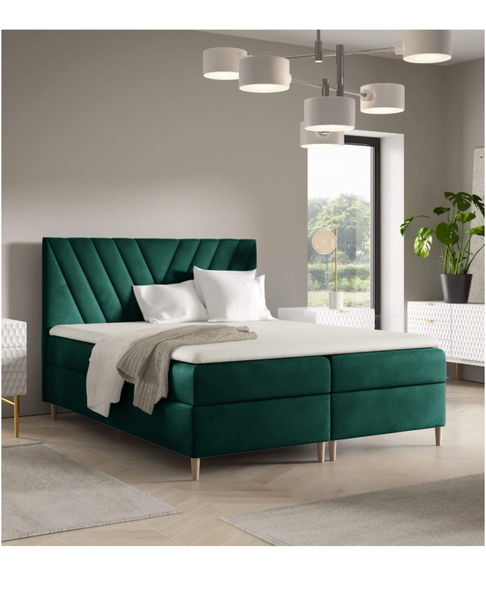 Beno kontinentinė lova 160x200, apmušta, čiužiniai, čiužinys antčiužiniui, konteineris - Paveikslėlis 5