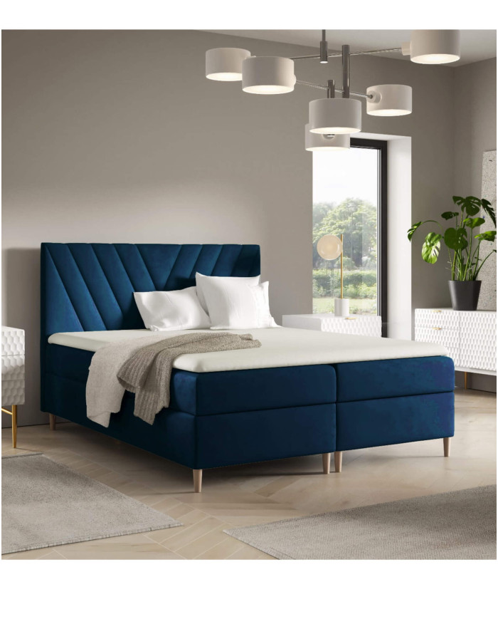 Beno kontinentinė lova 200x200, apmušta, čiužiniai, čiužinys su užtiesalu, konteineris - Paveikslėlis 2