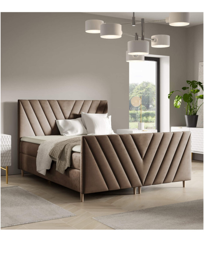 Beno Plus kontinentinė lova 120x200, apmušta, čiužiniai, čiužinys antčiužiniui, konteineris - Paveikslėlis 5