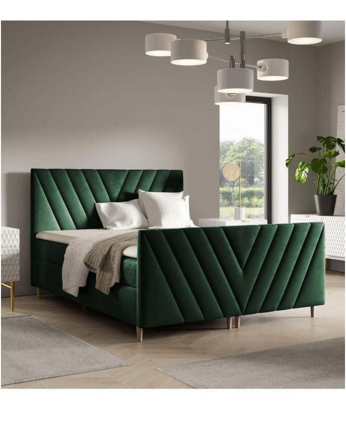 Beno Plus kontinentinė lova 140x200, apmušta, čiužiniai, čiužinys su užtiesalu, konteineris - Paveikslėlis 3