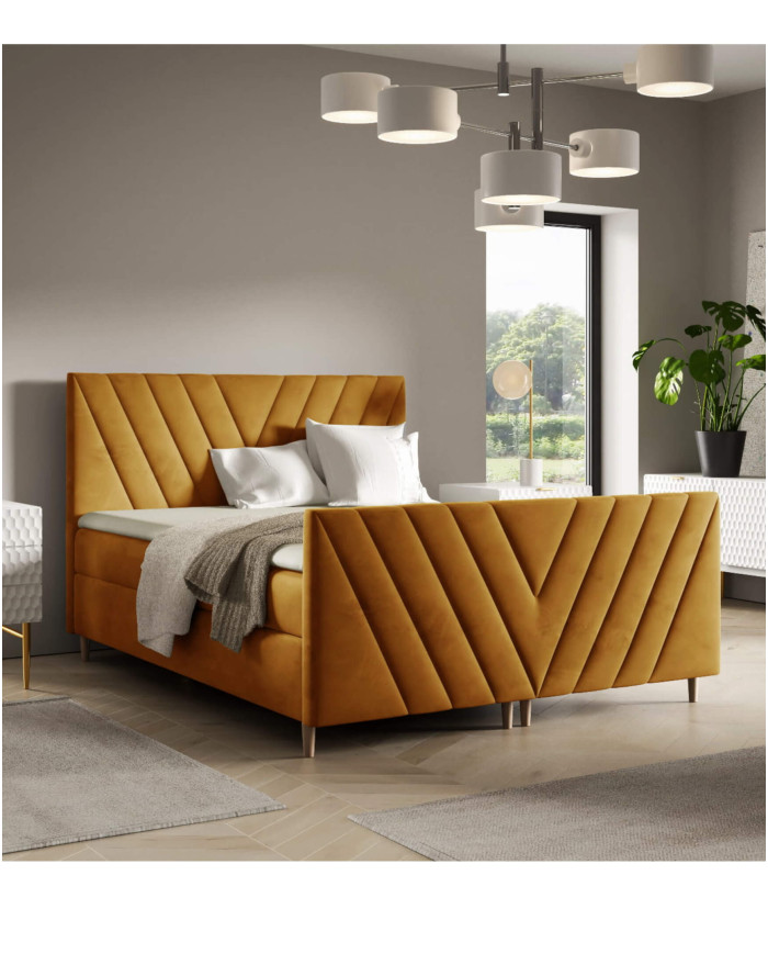 Beno Plus kontinentinė lova 140x200, apmušta, čiužiniai, čiužinys su užtiesalu, konteineris - Paveikslėlis 7