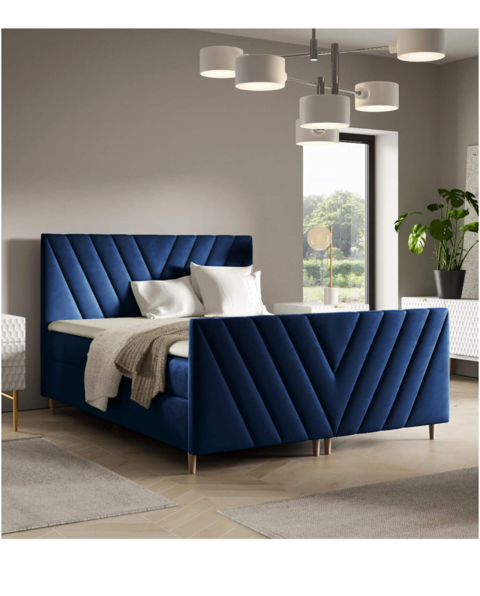 Beno Plus kontinentinė lova 160x200, apmušta, čiužiniai, čiužinys antčiužiniui, konteineris - Paveikslėlis 2