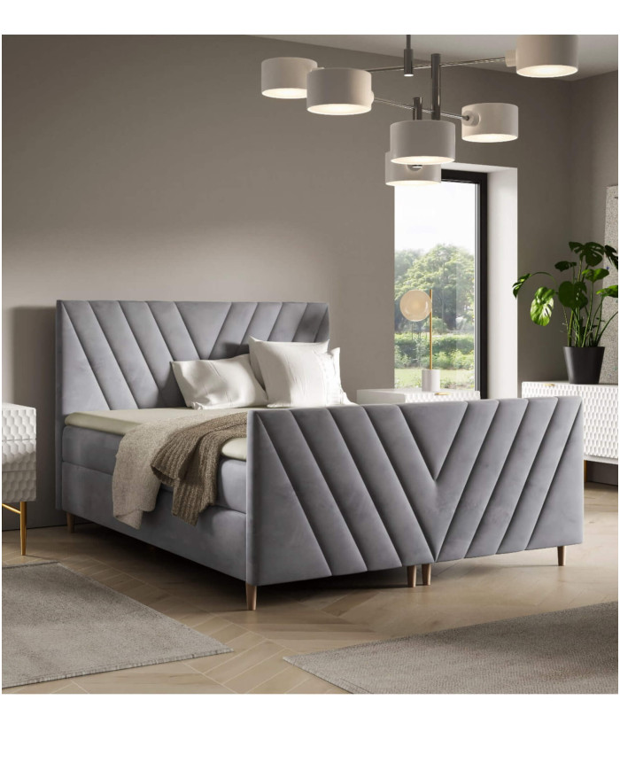 Beno Plus kontinentinė lova 160x200, apmušta, čiužiniai, čiužinys antčiužiniui, konteineris - Paveikslėlis 6