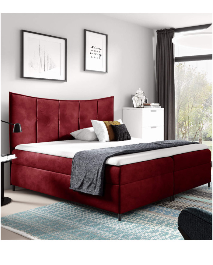 Kontinentinė lova Bergamo 140x200, apmušta, čiužiniai, čiužinys antčiužinys, konteineris - Paveikslėlis 2