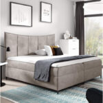 Kontinentinė lova Bergamo 140x200, apmušta, čiužiniai, čiužinys antčiužinys, konteineris