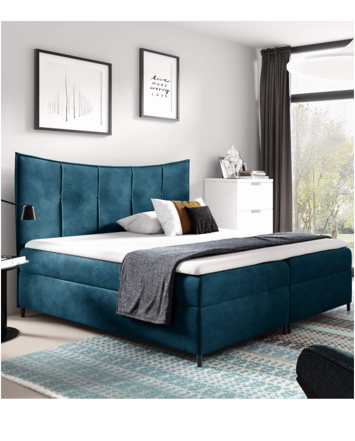 Kontinentinė lova Bergamo 140x200, apmušta, čiužiniai, čiužinys antčiužinys, konteineris - Paveikslėlis 3